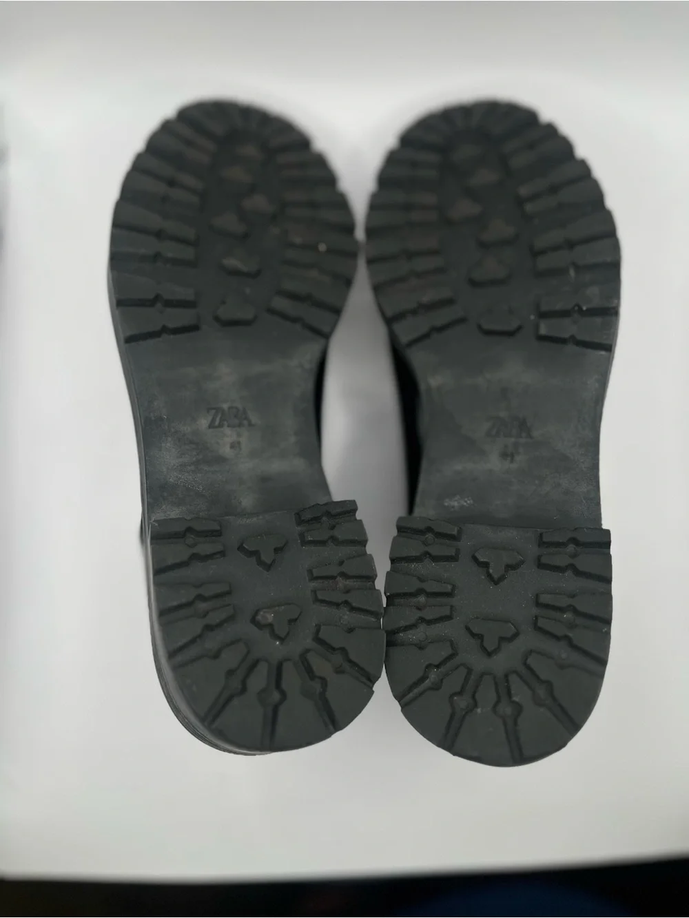 Zara Men's EU 41/US 8.5 Women's 41/US 10 Black Lace-Up Platform Derby Shoes